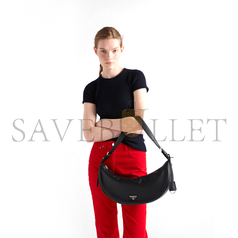 PRADA DEMI-LUNE LARGE LEATHER SHOULDER BAG 1BC255 (42*19.5*8.5cm) PRADA DEMI-LUNE LARGE LEATHER SHOULDER BAG 1BC255 (42*19.5*8.5cm)